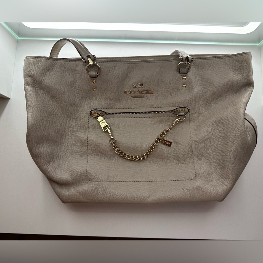 Sand colored Coach Purse